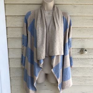 EXN striped open cardigan sweater/80rayon,20%nylon